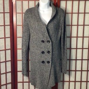Sz S Cardigan United States Sweaters Heather Gray Double Button Layer Sweater